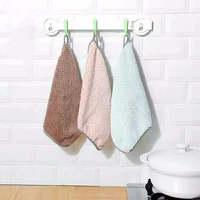 Small Hand Towel 27.5x25cm Pineapple Hanging Kitchen Cleaning Towel Handkerchief Coral Velvet Towels Washing Cleaning Towel 2