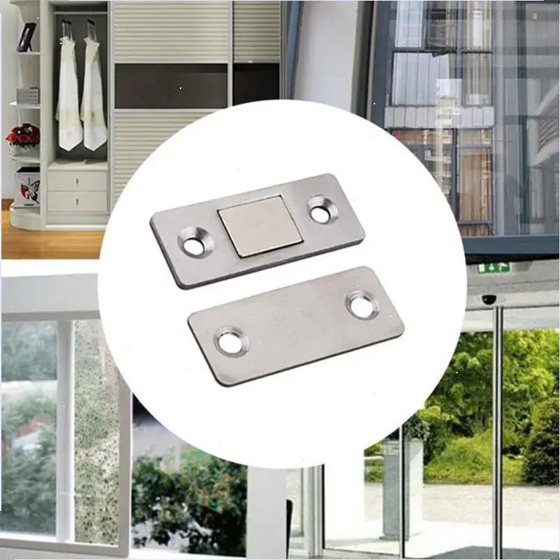 Strong Ultra Thin Magnetic Door Catch Door Closer lock Latch Magnet for Furniture Cabinet Cupboard with Screws