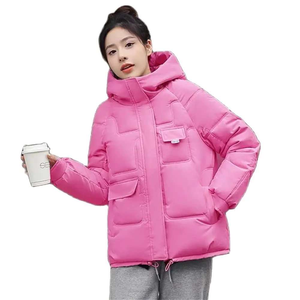 

2023 Thicken Overcoat Parka Down Cotton Coat Bread Clothes Korean Version Loose Outwear New Winter Jacket Women's Parkas