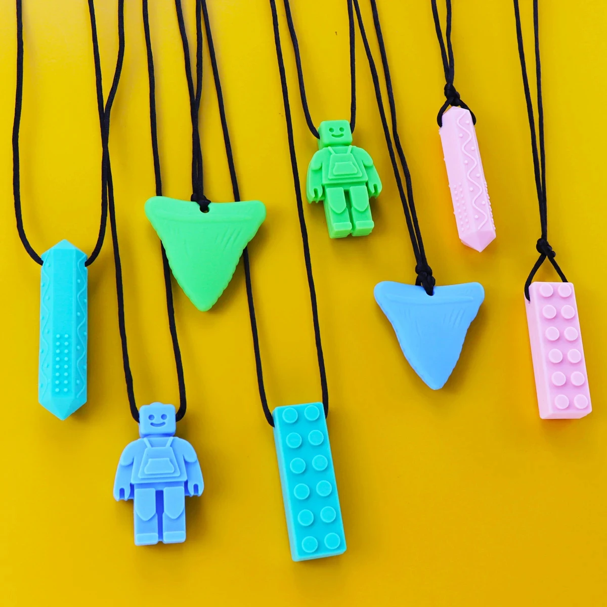 Sensory Chew Necklaces Sensory Chew Necklaces 2 Pack for Kids with Teething, ADHD, Autism, Biting Needs, Oral Motor Chewy Teether, Silicone chewlery