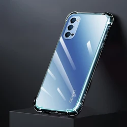 Enhanced Transparent Shockproof Silicone Phone Case for OPPO Reno 4F (Clear)