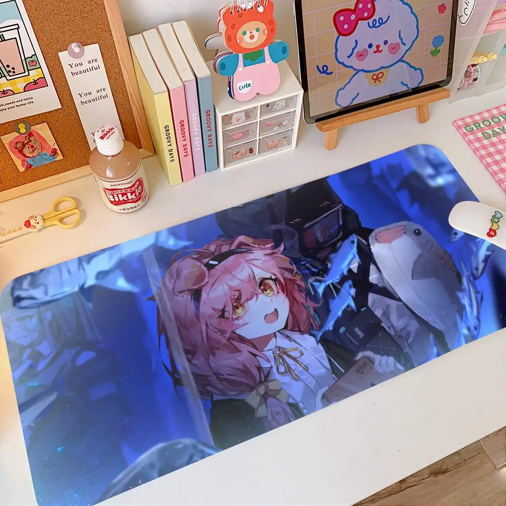 

Cool Game Mouse Pad Large Size Office Desk Protector Mat PU Leather Waterproof Arknights Cute Pretty Goldenglow Mouse Pad Desktop