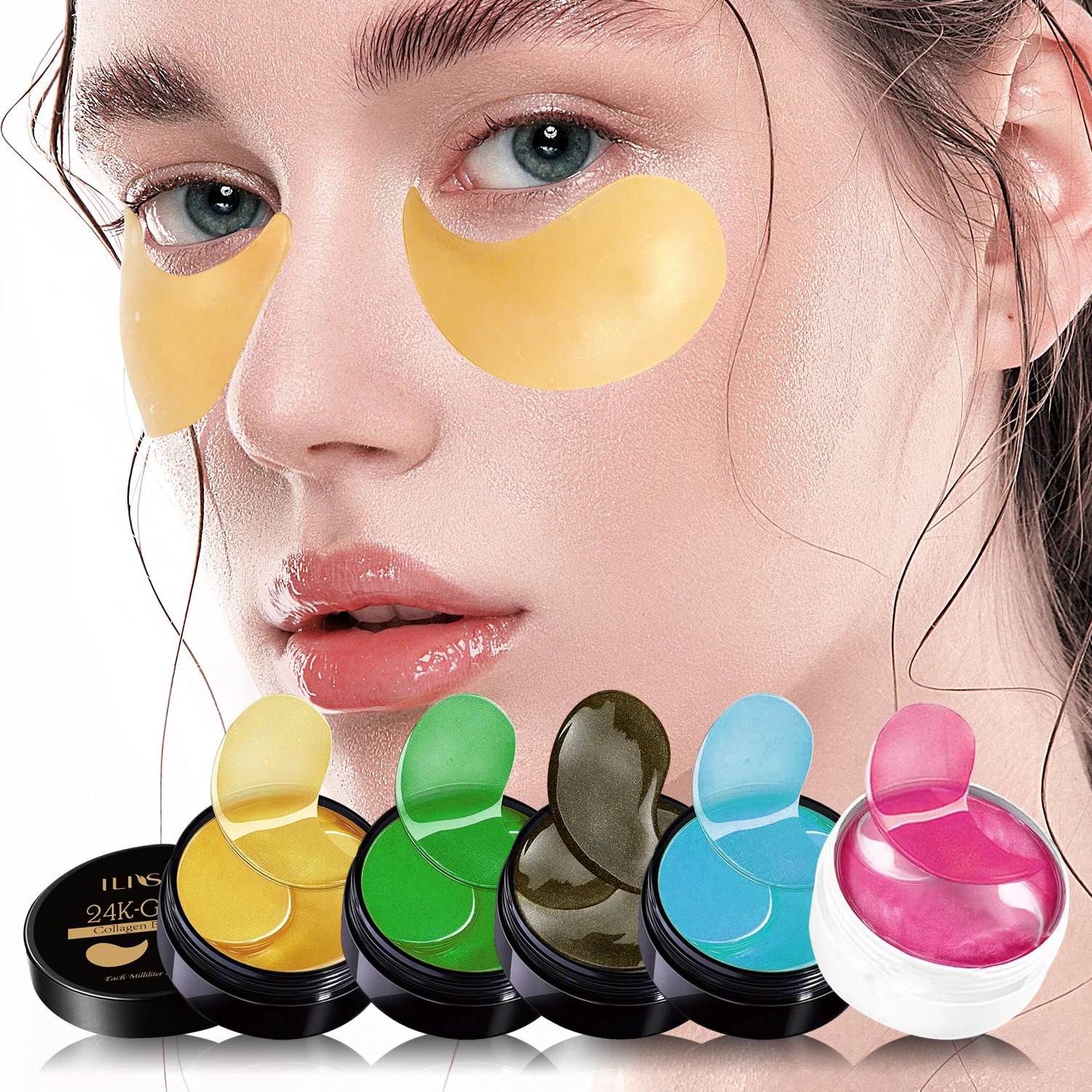 

Ilisya 60pcs-золотая коллагеновая маска для глаз, морские водоросли, зеленые водоросли, патчи для глаз, для темных кругов, увлажняющая Накладка для глаз, против морщин, питательная