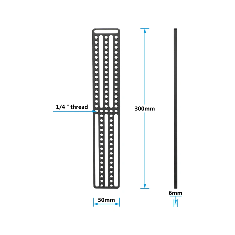 Universal Extended Cheese Plate with 1/4"-20 Threads 11.8"& 7.87" Long Extension
