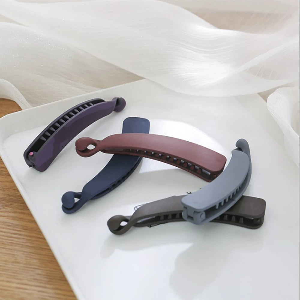 Description Picture 4 of itemGifts Hair Accessories Solid Color Women Banana Clip Ponytail Holder Hair Claws Hair Clips