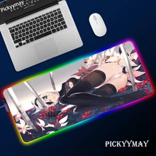Grande escritório rgb conduziu a iluminação tapete do rato gamer sexy nier automata gaming mousepad teclado computador esteira de mesa para csgo