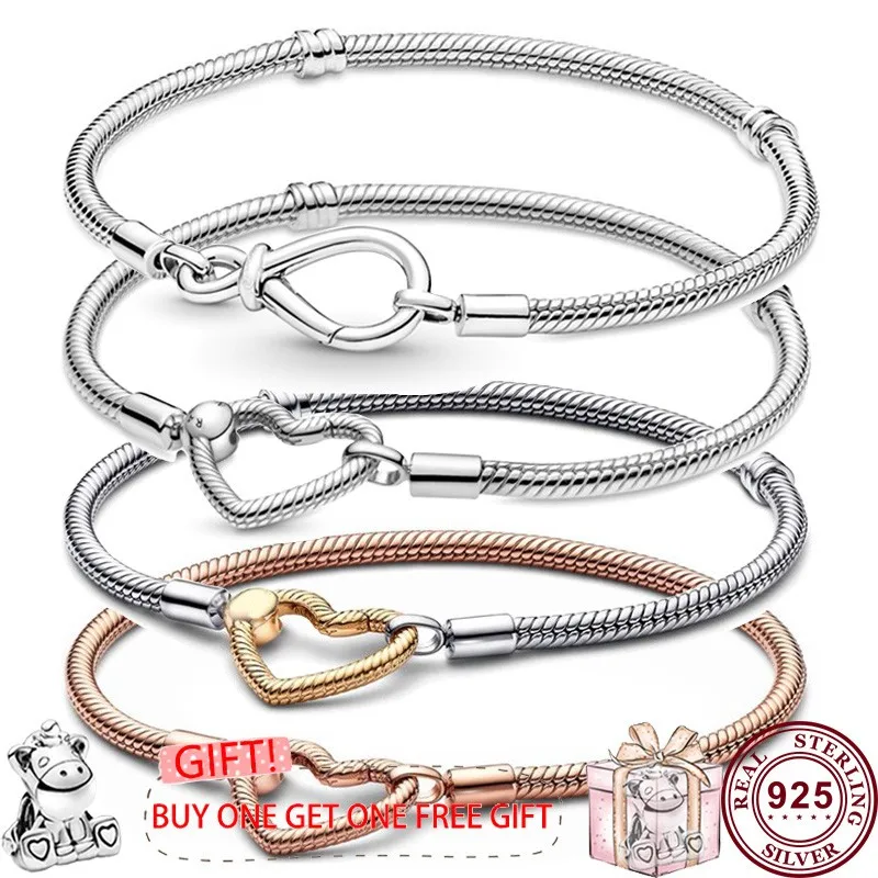 

New Hot 925 Silver Love Heart Buckle Women Bracelet Suitable For Primitive Women Charm High Quality Light Luxury Jewelry