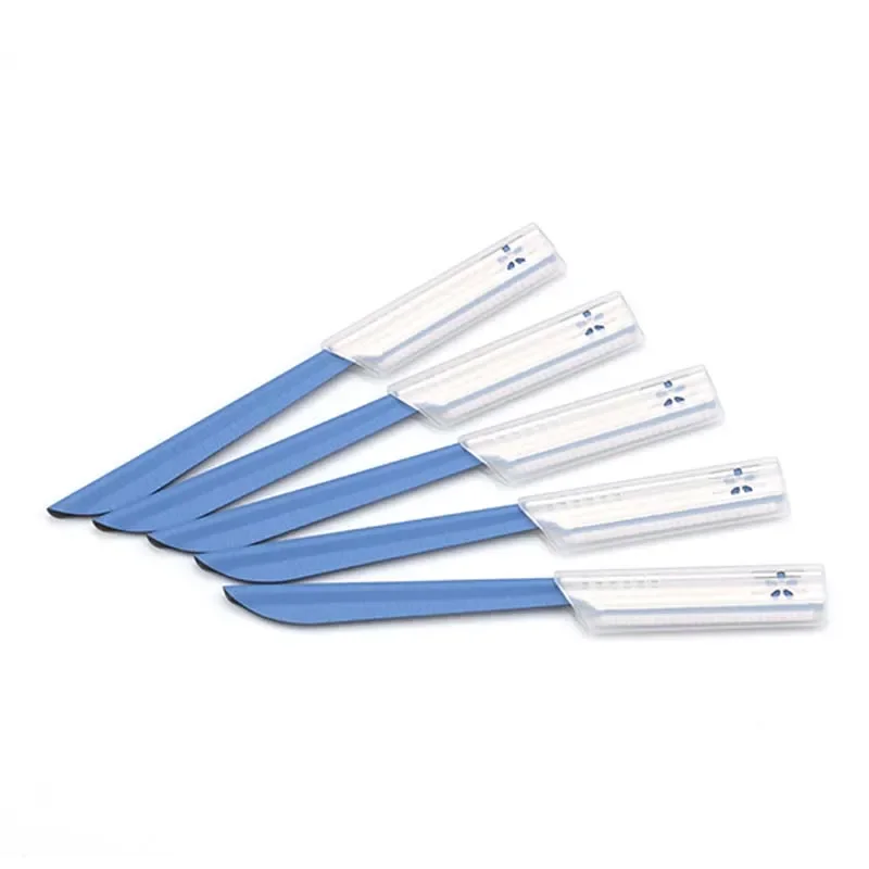 5pcs Pink Razors+5pcs Blue Razors Steel Eyebrow Epilator Sets for Women's Makeup Eyebrows Hair Removal Tool Facial Razor Trimmer
