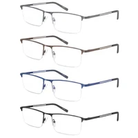 Lunettes de lecture à lumière bleue pour hommes, lecteurs d'ordinateur, monture métallique Anti-éblouissement avec charnière à ressort, Protection UV400, soulagement de la fatigue oculaire 2