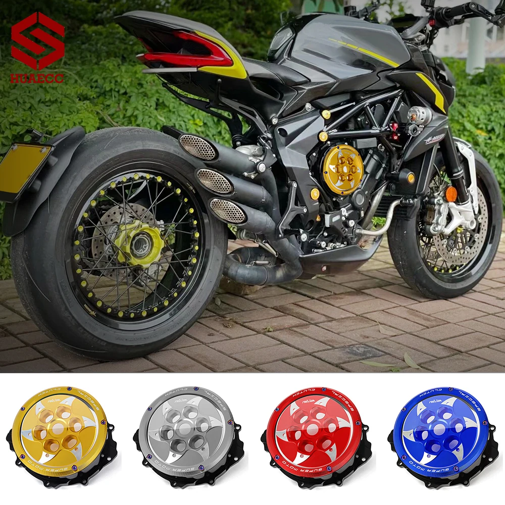 

CNC Motorcycle Pressure Plate Engine Transparent Clutch Cover Guard for MV AGUSTA Dragster 800RC Dragster 800 Rosso 800RR
