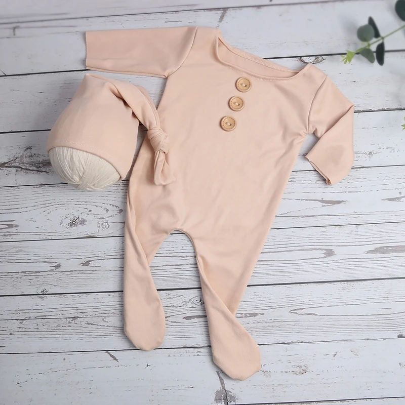 2 Pcs/Set Baby Hat Romper Newborn Photography Props Jumpsuit Long Tail Kit Infants Photo Shooting Clothing Outfits newborn baby souvenirs	