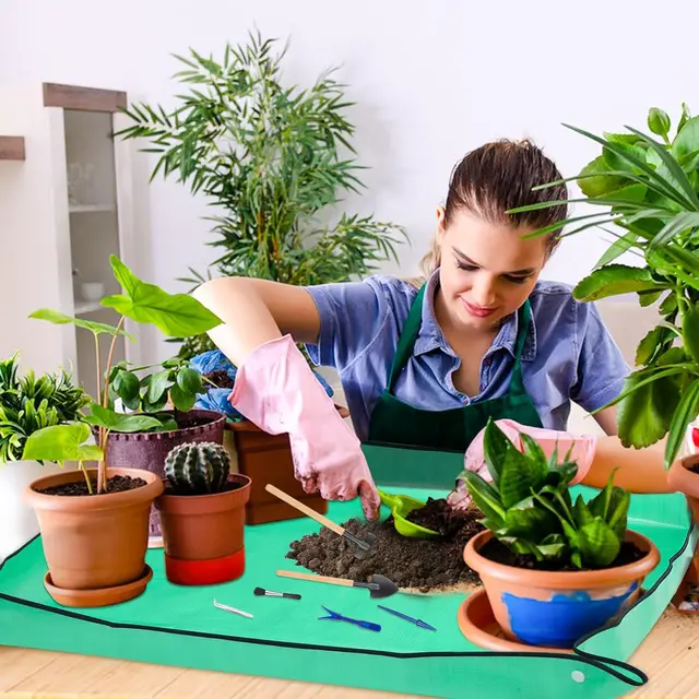 Thickened Waterproof Mats Garden Soil Change Mats Gardening Tools Plant Flower Pot Reusable Transplanting Change Pot Plant Mats 3
