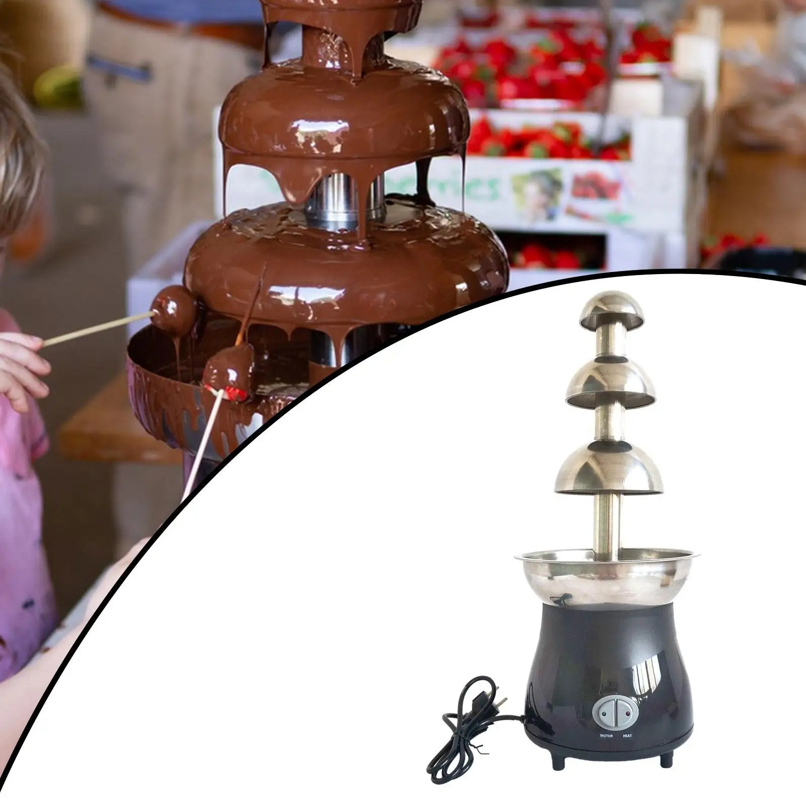 Chocolate Fountain Sturdy Stainless Steel Melting Pot for Candy Cheese Party
