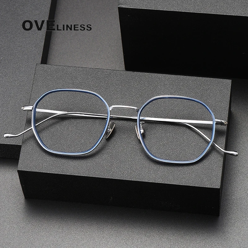 

Acetate Titanium Glasses Frame Men 2024 Vintage Square myopia Prescription optical Eyeglasses frames Women Spectacles Eyewear