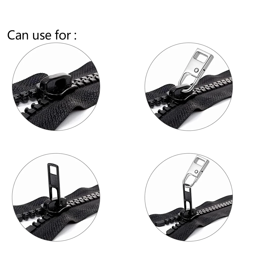 10Pcs Zipper Pull Replacement Kit Detachable Universal Metal Zipper Pull Tabs Repair Kit for Backpacks Boot Jackets Clothings