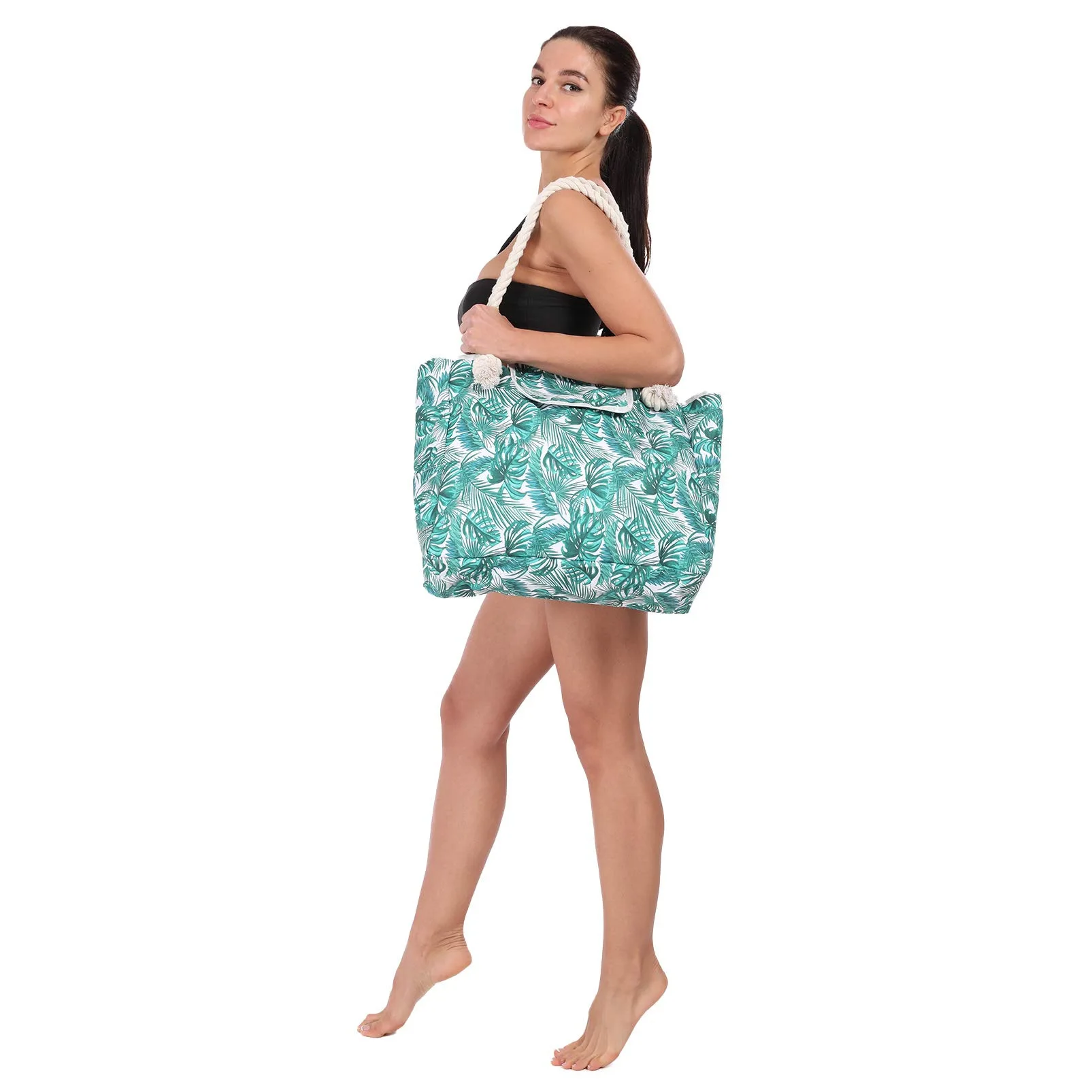 Summer Hot Selling High-capacity Beach Bag Portable Messenger Fashion Printed Women's Canvas Single Shoulder Handbag
