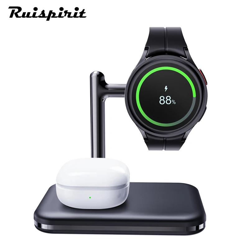 

2 in 1 Travel Wireless Charging Station For APPLE SAMSUNG Galaxy Watch AirPods 3 2 Pro Galaxy Buds 2 Pro Portable Charger