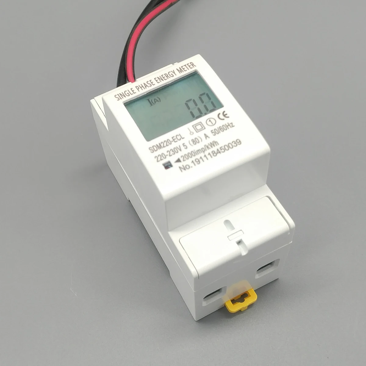 6pcs 80A Din 레일 단상 2 선 LCD 디지털 디스플레이 전력 소비 에너지 전기 미터 kWh AC 220V 230V 50Hz/60Hz