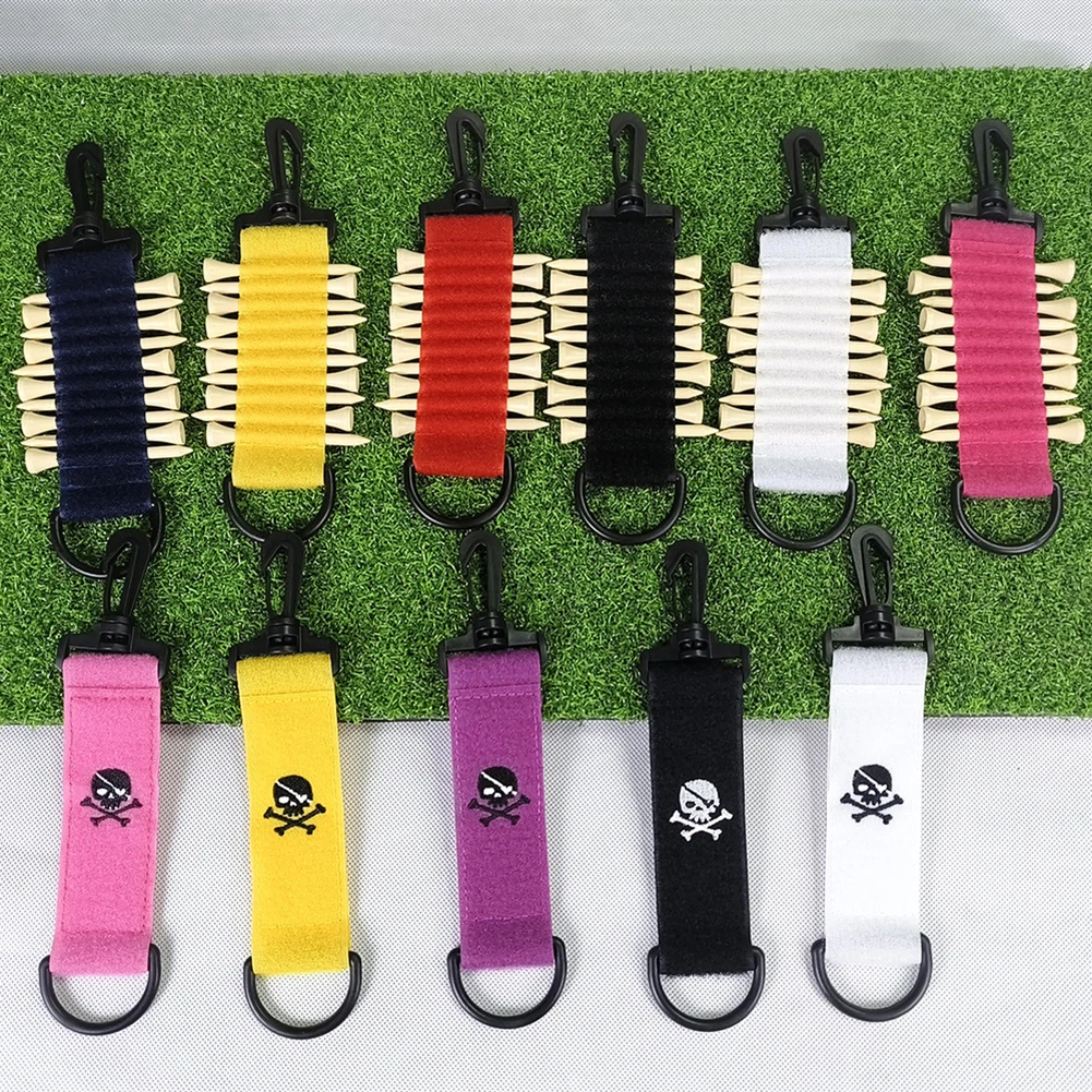 Description Picture 4 of item1/2pc Golf Hang Gloves Magic Tape with Carabiner Hook Skull Head Double-sided Small Hanging Can Be Hung On The Ball Bag Or Pants