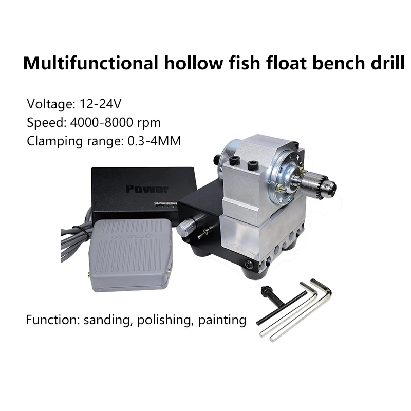 permanent-magnet-24v-8000-rpm-tapered-shaft-dc-fish-float-high-speed-floating-electric-drill-bench-drill-4mm-hollow-shaft