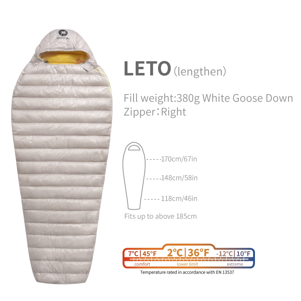AEGISMAX LETO & NANO 700FP Ultra suchy śpiwór puchowy