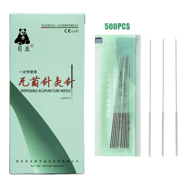 

500Pcs /Pack Acupuncture Needles 500 with Tube Disposable Needle Beauty Body Massage Muscle Sterilze Practice Needle