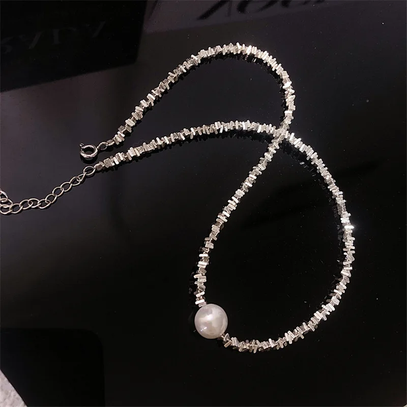 2023 P  opular Silver Colour Sparkling Clavicle Chain Choker Necklace Collar For Women Fine Jewelry Wedding Party Birthday Gift