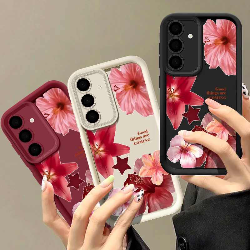 Elegant Flower Pattern TPU Phone Case Cover