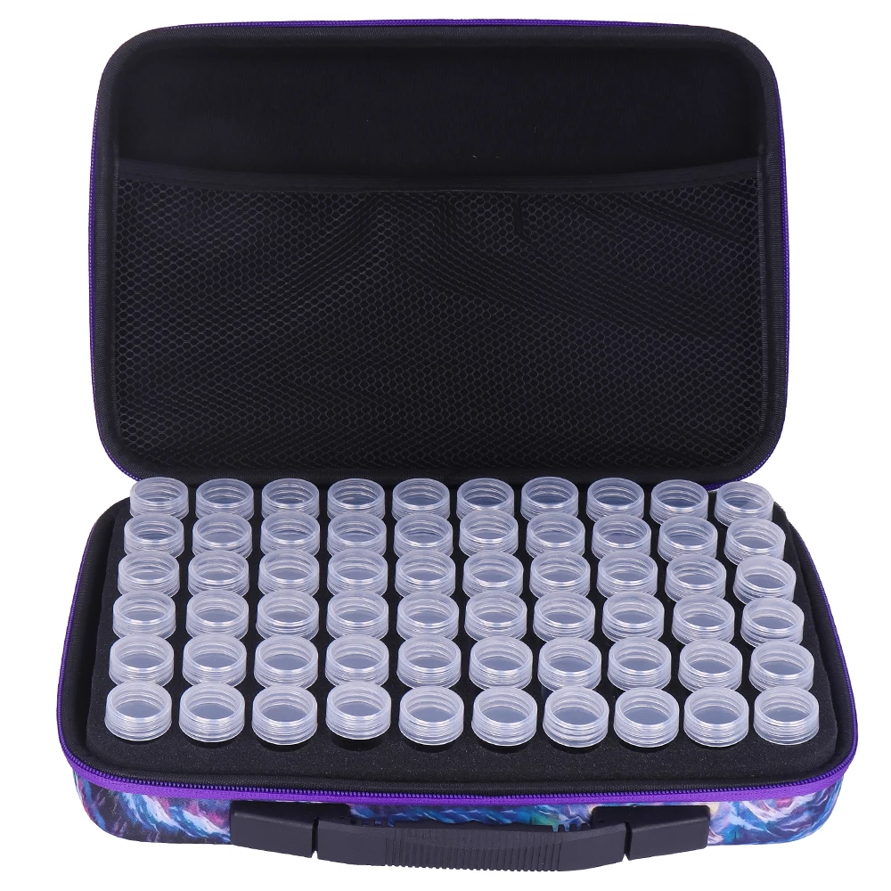 Diamond Painting Wolf Storage Containers, 70 Slots Diamond Painting Bag Kits Accessories and Tools mosaic pen tray bottle
