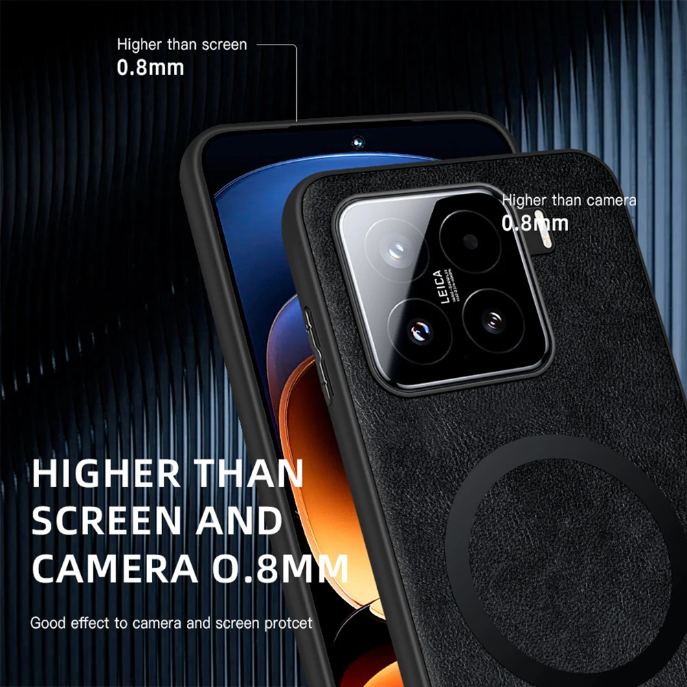 Retro Leather Texture Magnetic Soft Frame Back Cover