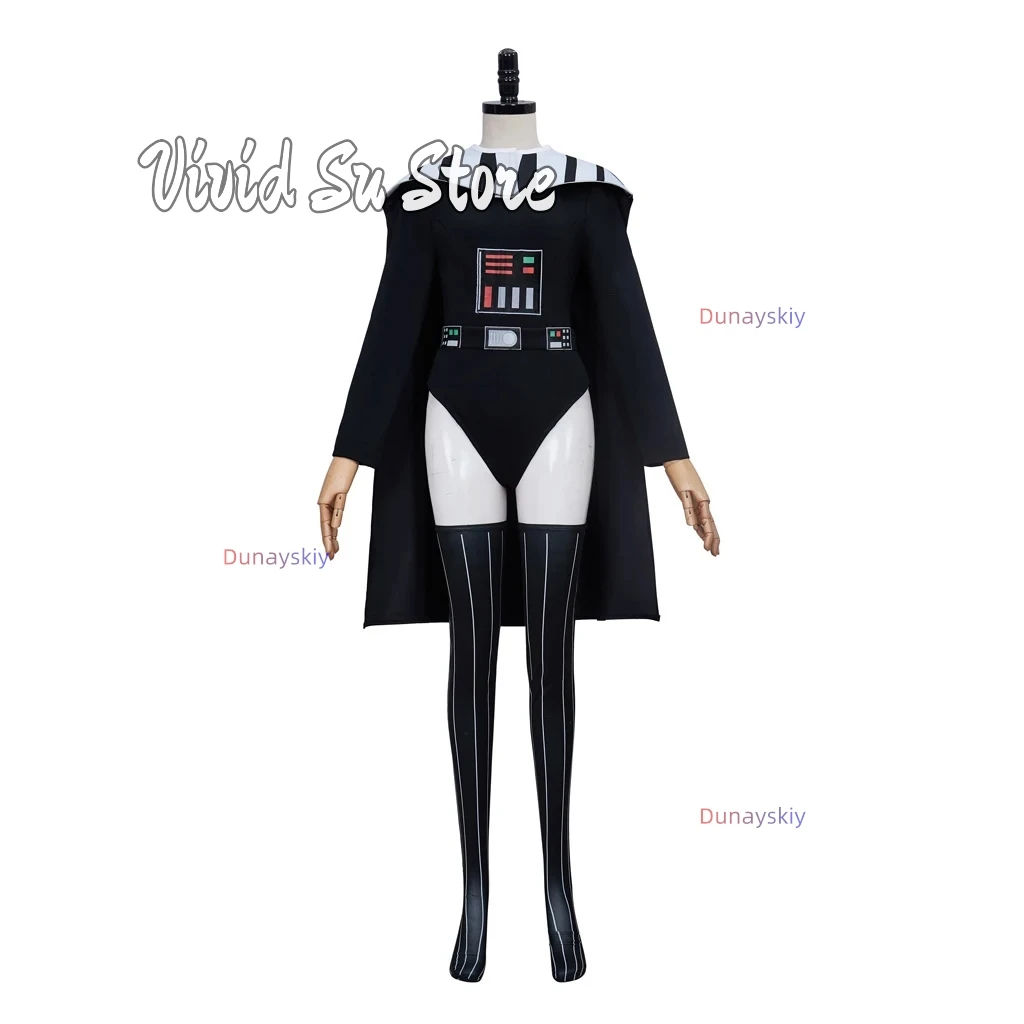 Darth Cosplay Vader Costume Sexy Women Jumpsuit Cloak Costume Movie Anakin Skywalker Halloween Carnival Party Outfits