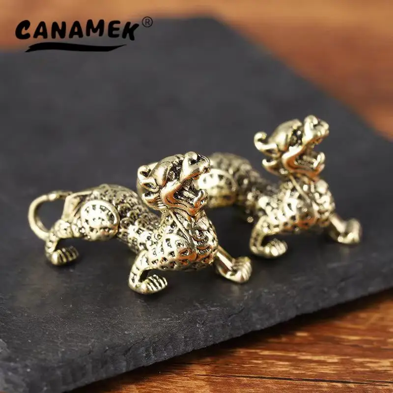 

Статуя богатства Латунное украшение процветание в китайском стиле украшение Единорог Дракон Счастливое животное фэн-шуй Ретро украшение в виде Драконов