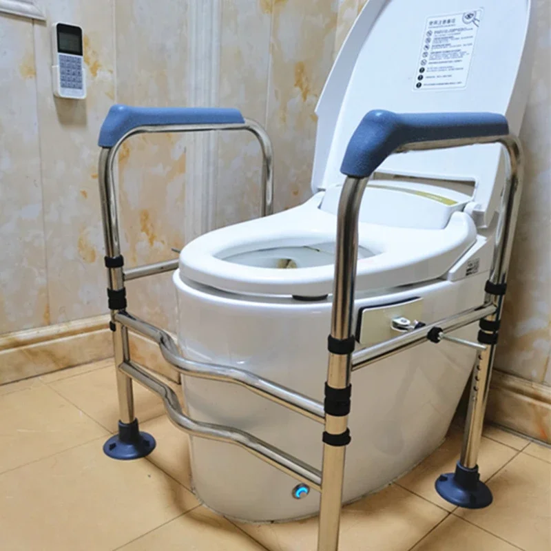 Stainless Steel Foldable Handrails Adjustable Toilet Safety Rack Non-slip Folding Armrest Chair Shower Seat
