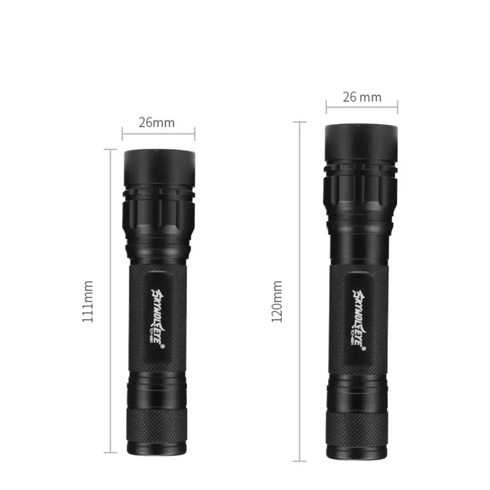 Handheld Flashlight 000 Hours 1 Pc 111*26*22mm 120mm After Telescopic 18650 Battery Black