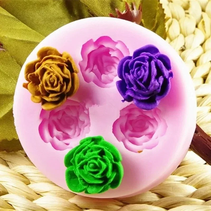 Creative Cake Baking Mold 3D Rose Silicone Mold Flower Shaped Soft Candy Chocolate Candy Craft Home Baking Decoration Tool