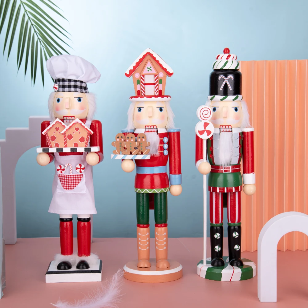 Marioneta cascanueces de construcción de Chef de 38CM, artesanía