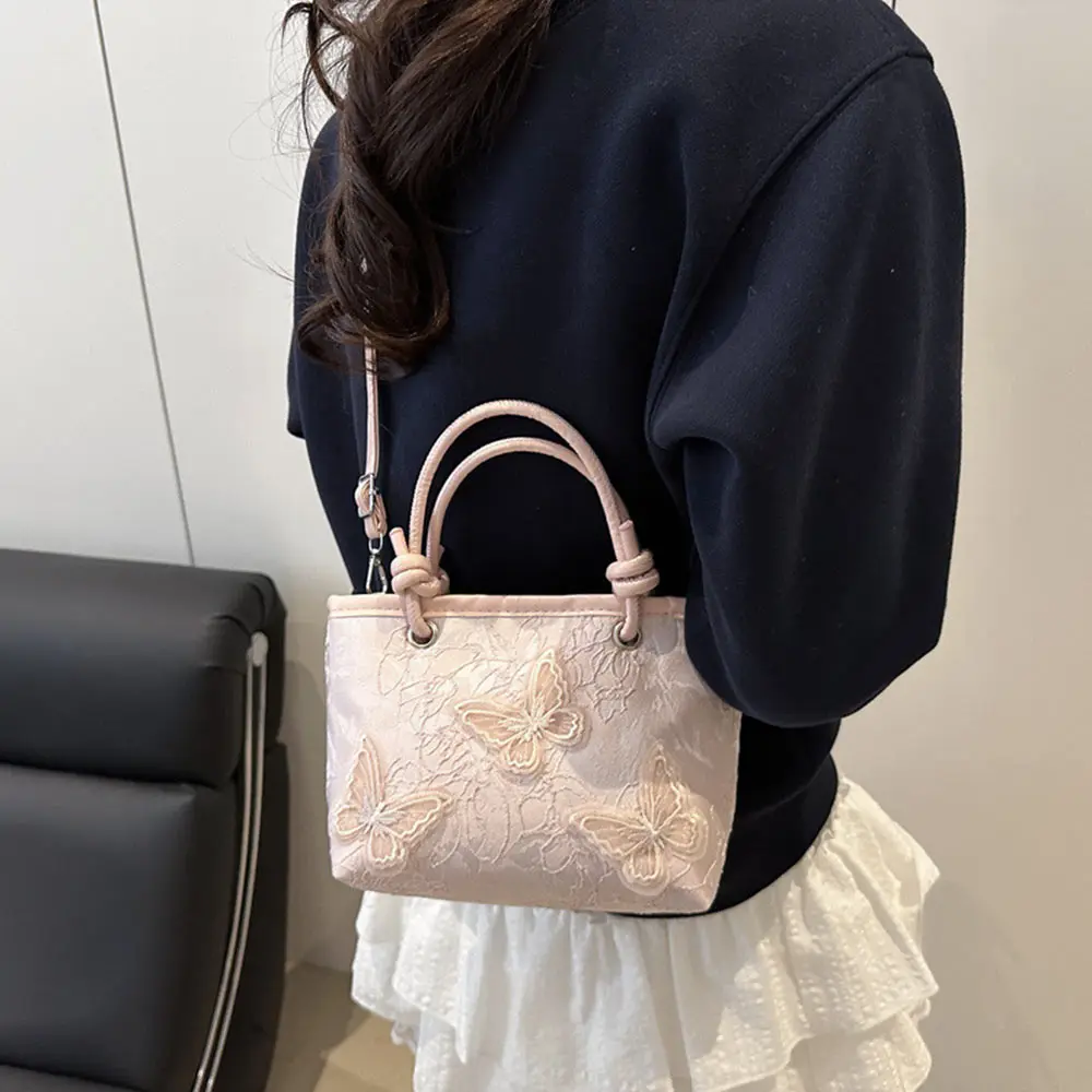 Creative Lace Shoulder Bags Elegant Handbags Embroidery Simple Tote Bag Women