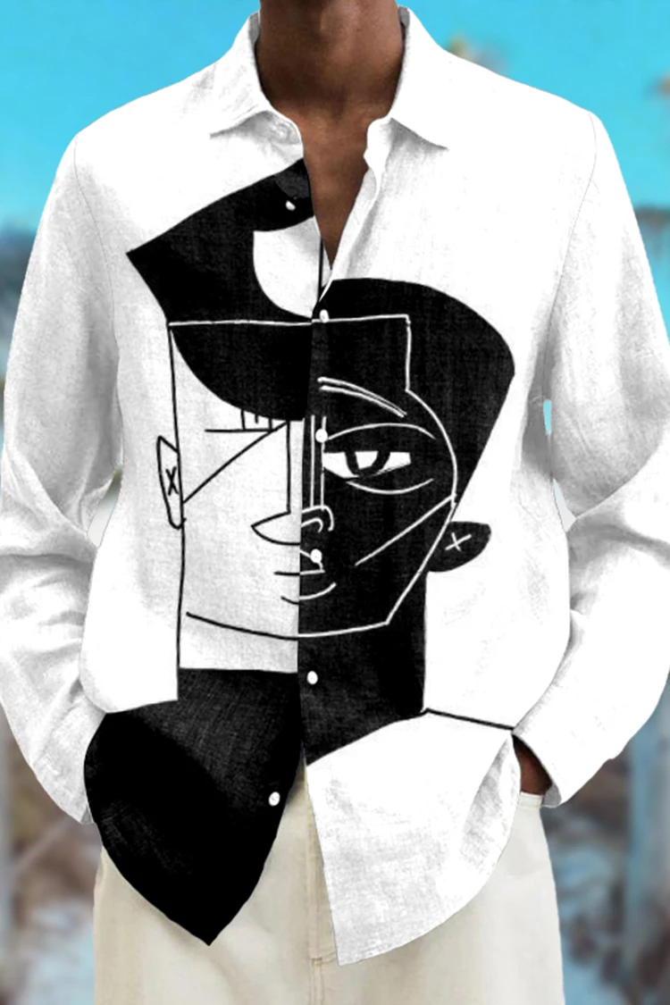 2023 Fashion Abstract 3D Printed Long sleeved Shirt Holiday Party Top Men's Clothing Extra Large T-shirt Harajuku Camissa - Image 4