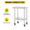 VEVOR Stainless Steel 700lbs Kitchen Worktable with 4Caster Wheels Shelves Commercial Work Bench Table for  Restaurant Storage 6