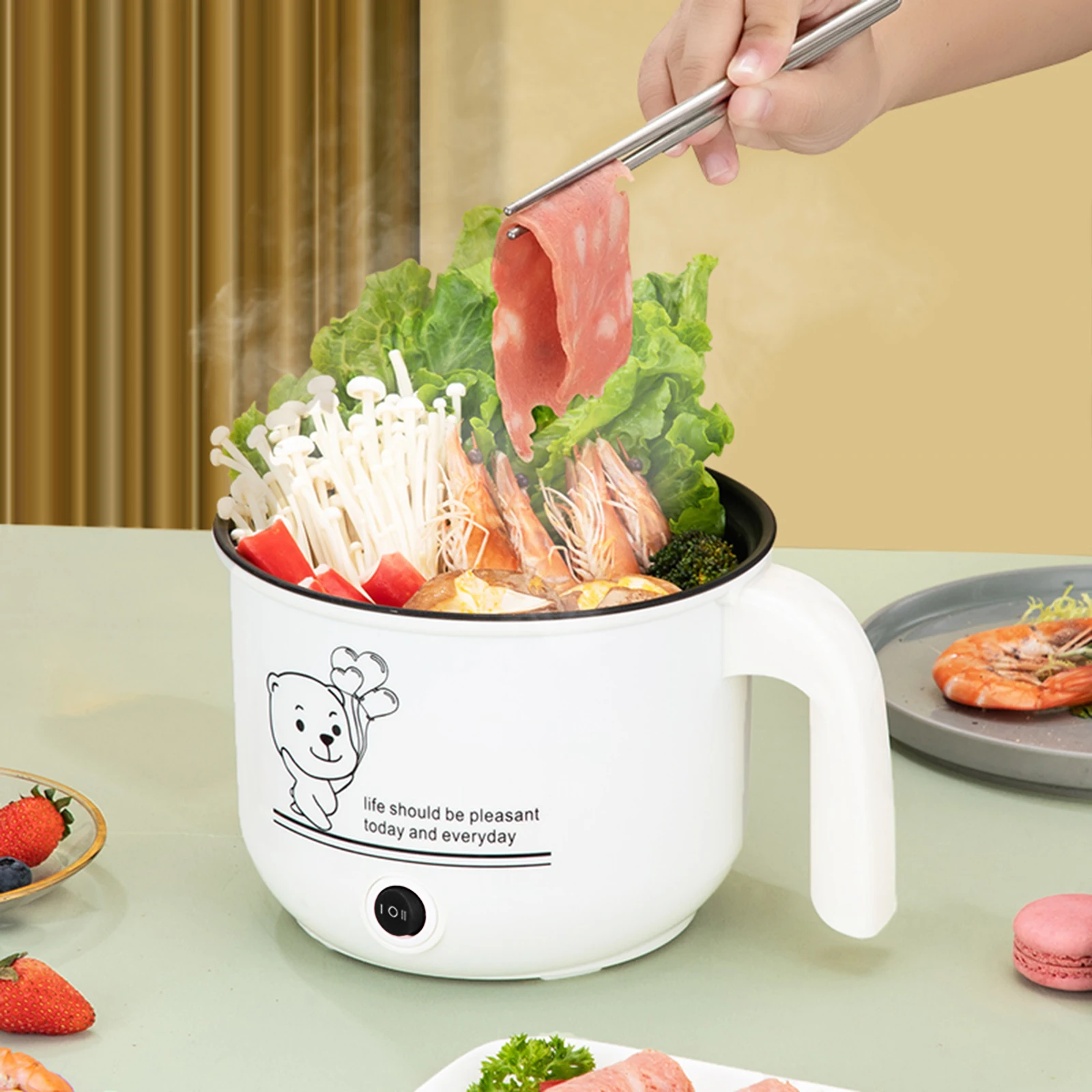 1.8L Electric Rice Cookers EU AdapteMini Cooking Machine Single/Double Layer Household Non-stick Hotpot Noodles Soup MultiCooker