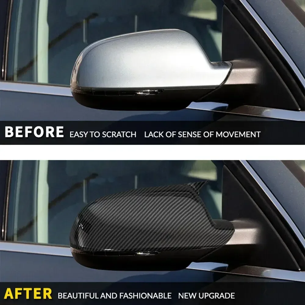 아우디 A3 8P A4 A5 B8 B8.5 A6L A8L RS6 S8 Q3 S5 RS3 차량용 사이드 미러 커버 윙 캡 외장 트림 접착 스티커