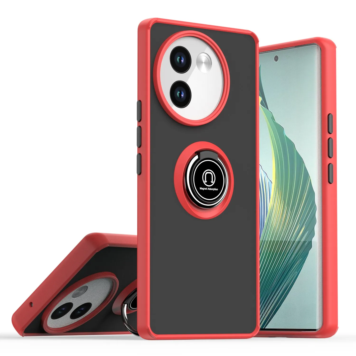 Armor Matte Case with Ring Magnetic Holder Stand - Shockproof and Stylish Protective Cover