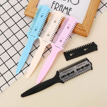 Trimmer Styling Tool 1Pc Safety Hairdressing Thinning Trimmer Colorful Hair Razor Comb Scisso Men Women Hair 1
