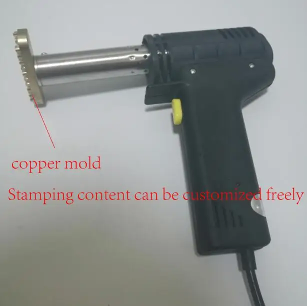 Handheld Leather Hot Foil Stamping Machine | Embossing Logo Printer for Wood PU Leather 220V with Custom Copper Mold detail image 2