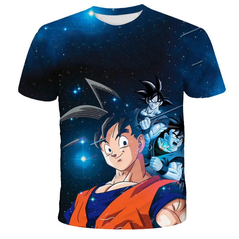 Japnan Anime Dragon Ball Z Top Kids Boy Print Short Sleeve O Neck T-shirt Tees Boys' Casual Clothes Tops Children Soft T-shirts 2
