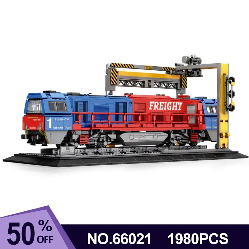 

1980 шт., Детский конструктор «Железнодорожный поезда MOC 66021 G2000»