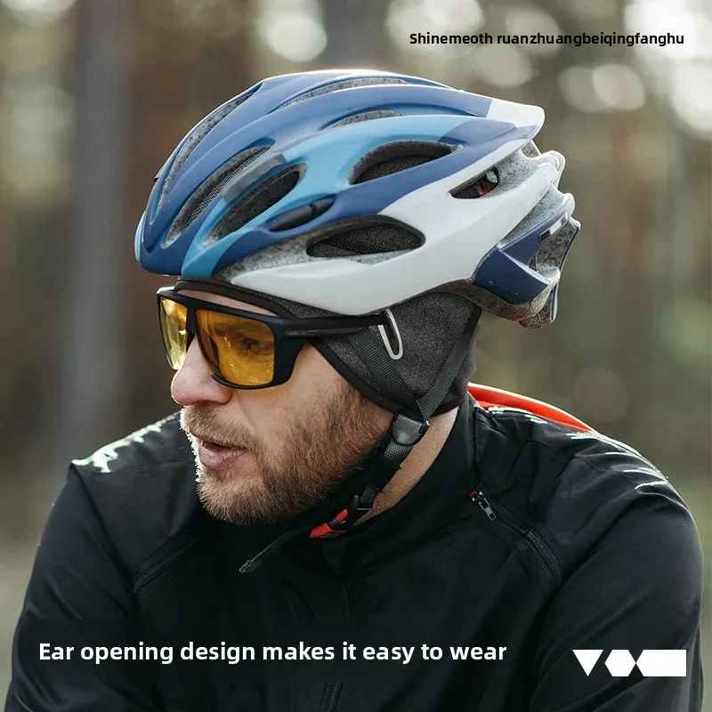 Winter Cycling Warm Cap MTB Helmet Liner Fleece Skull Hat Thermal Men Women Running Skiing Eyeglass Hole Windproof Headwear