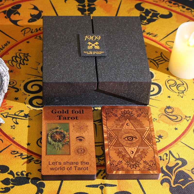 2023 New Arrive Luxury High-end Open Type Gift Box Tarot Waterproof PET Material Laser Process Playing Card 80pcs astrology rose gold tarot card set table game 12 7cm paper guide divination forecast waterproof and wearable high end