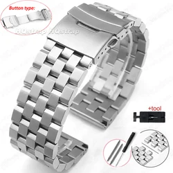 Premium Solid Stainless Steel Watch Strap with Tool Accessories for 22mm (Silver needle)
