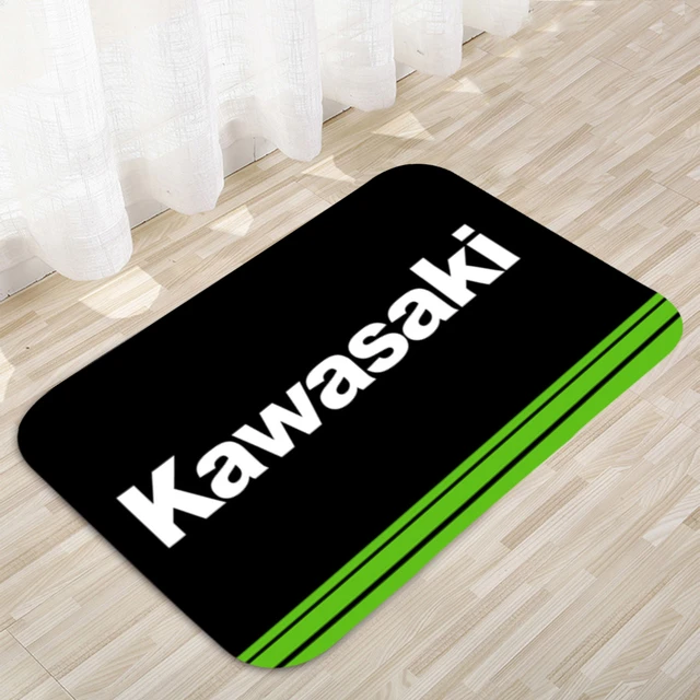 Tapis de sol de course de moto Kawasaki, tapis de porte rectangulaires,  tapis de décoration intérieure